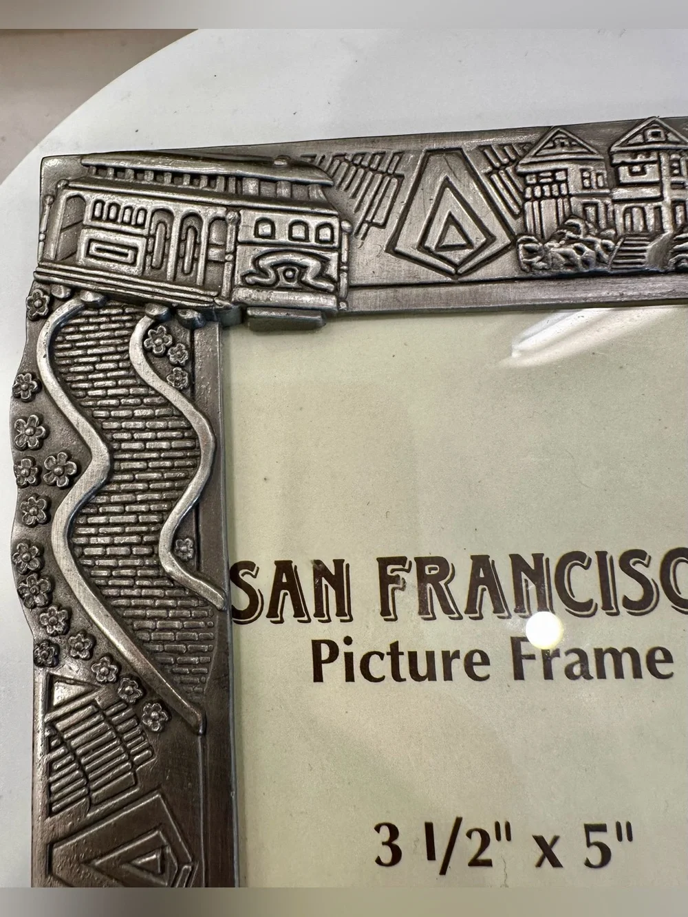 San Francisco Silver/Pewter-Toned MICO Picture Frame, Holds 3.5x5 Photo VGUC